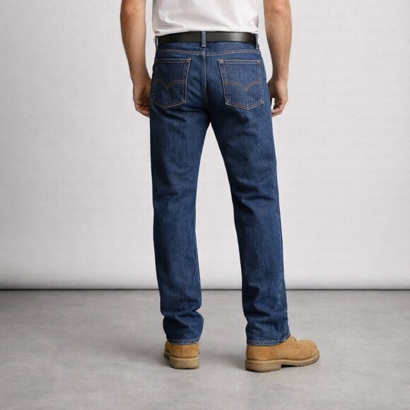 Vintage Levi’s Orange Tab Stretch Straight Leg Blue Jeans Made in USA 36x30 - Picture 4 of 13